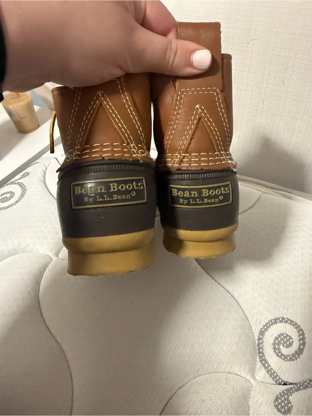 L.L. Bean Kids Tan and Black Bean Boots